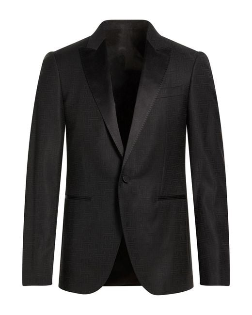 Lanvin Black Blazer Virgin Wool, Viscose for men
