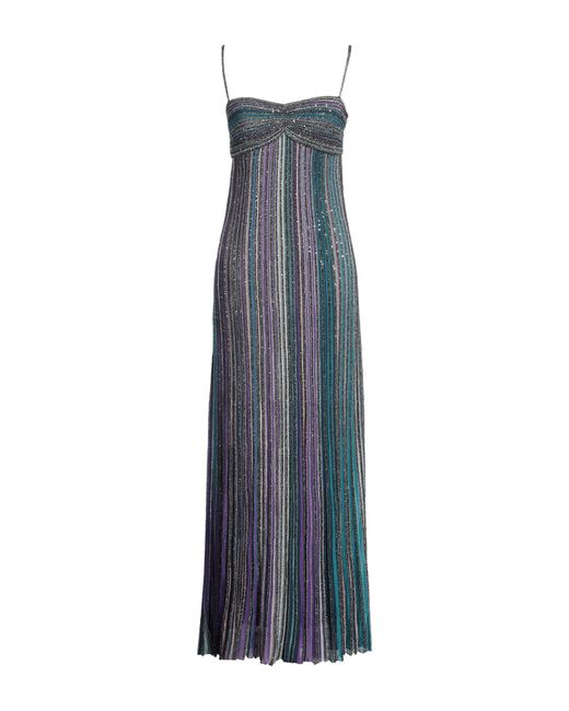 Missoni Blue Maxi Dress Viscose, Metallic Fiber, Polyamide, Polyester