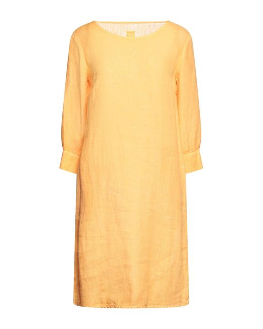 120% Lino Yellow Midi Dress