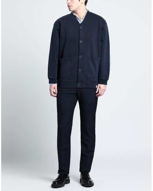 WOC WRITING ON COVER Blue Cardigan Cotton, Pes for men