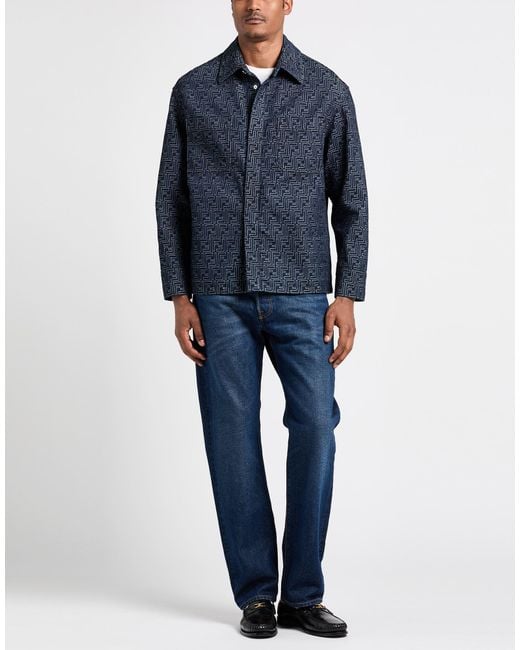 Fendi Blue Jacket Cotton for men