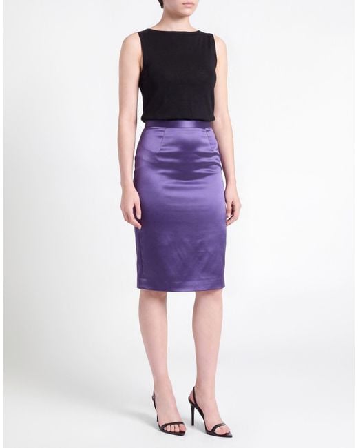 Elisabetta Franchi Purple Midi Skirt Acetate, Polyamide, Elastane
