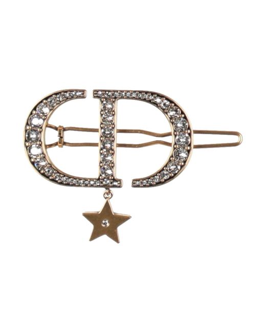 Dior White Hair Accessory Brass