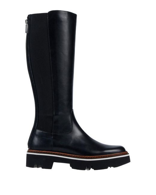Pollini Black Boot Soft Leather, Stretch Fibers