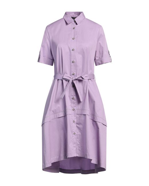 Peserico Purple Lilac Midi Dress Cotton, Elastane