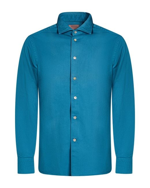 Borriello Blue Shirt Cotton for men