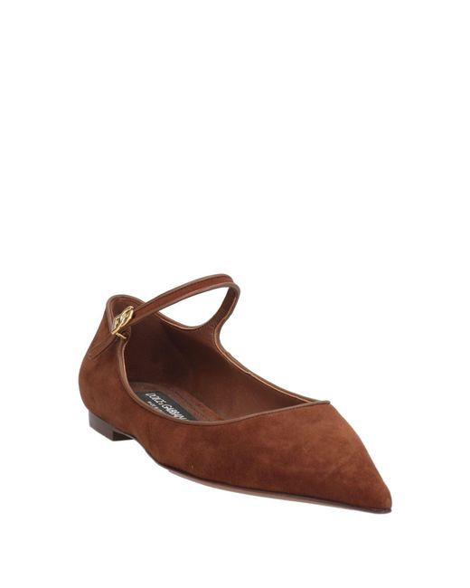 Dolce & Gabbana Brown Light Ballet Flats Leather