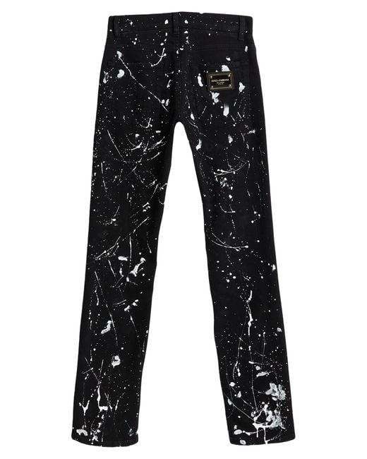 Dolce & Gabbana Black Jeans Cotton, Elastane for men