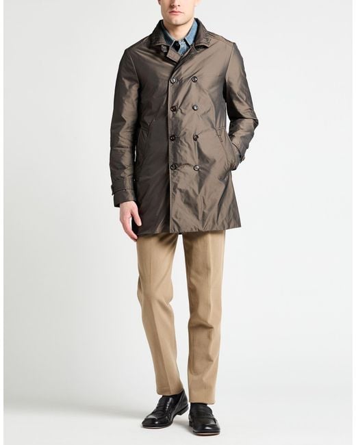 Moorer Gray Overcoat & Trench Coat for men