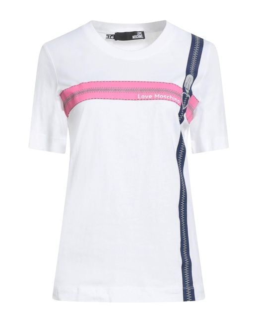 Love Moschino Pink T-Shirt Cotton, Elastane