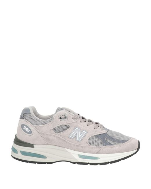 New Balance White 991 Sneakers Leather, Textile Fibers
