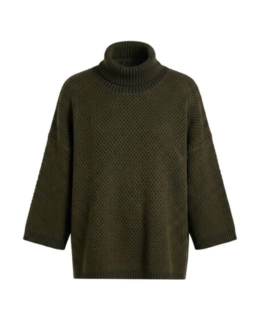Fabiana Filippi Green Dark Turtleneck Virgin Wool, Silk, Cashmere