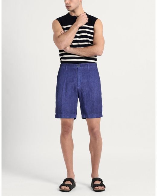 120% Lino Blue Azure Shorts & Bermuda Shorts Linen for men