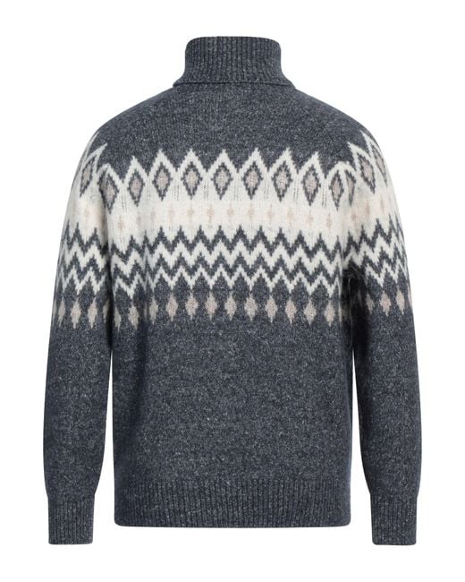 Brunello Cucinelli Gray Slate Turtleneck Alpaca Wool, Cotton, Polyamide, Wool for men