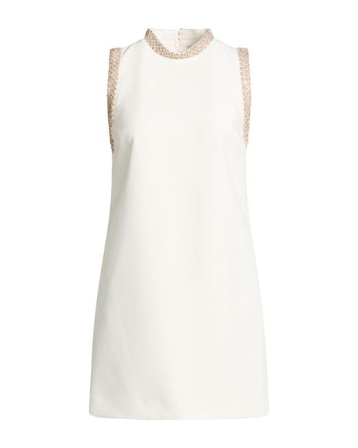 Sandro White Cream Mini Dress Polyester, Elastane