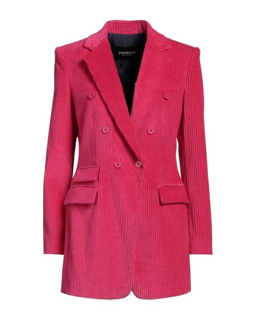 Dondup Pink Corduroy Double-Breasted Blazer