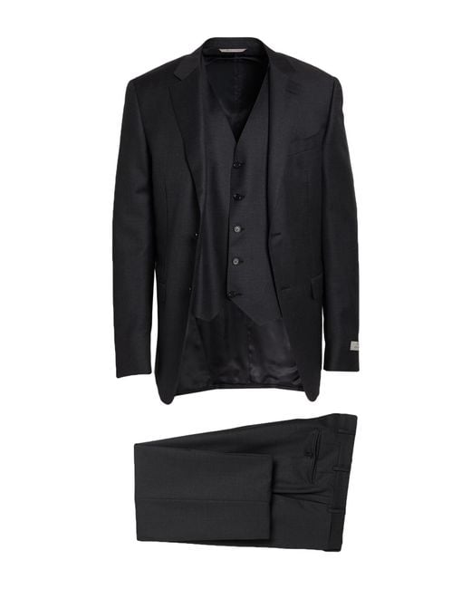 Canali Black Suit Wool for men