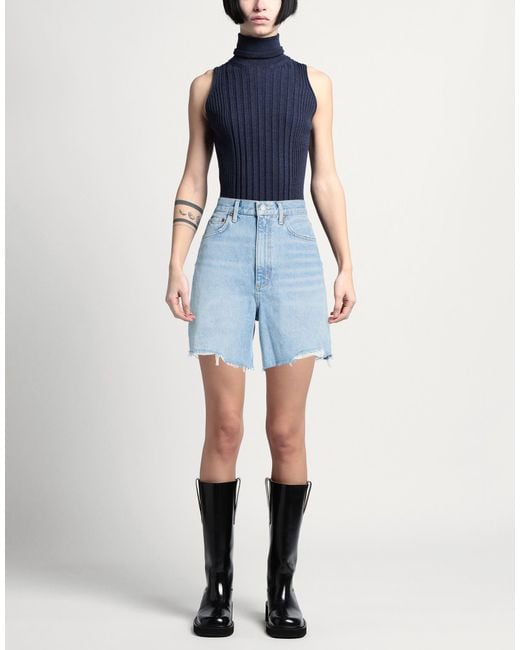 Agolde Blue Denim Shorts Organic Cotton, Pre-Consumer Recycled Cotton, Post-Consumer Recycled Cotton