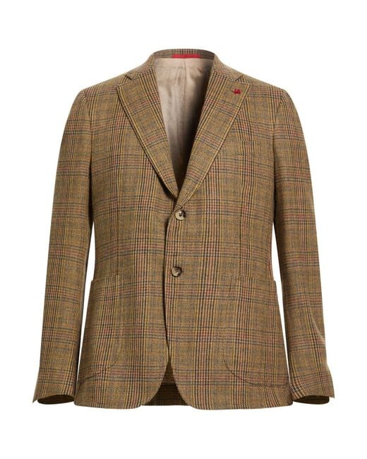 Isaia Green Blazer Wool for men