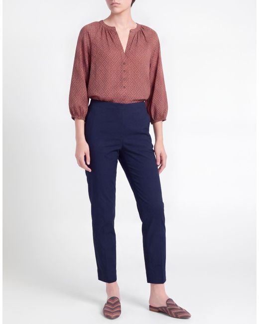 Maliparmi Blue Pants Cotton, Elastane
