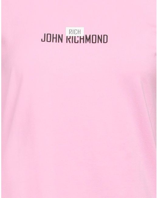 John Richmond Pink T-Shirt Cotton, Elastane