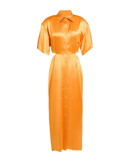 Isabelle Blanche Orange Midi Dress