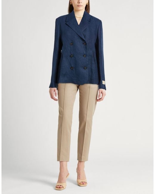 Massimo Alba Blue Midnight Blazer Linen