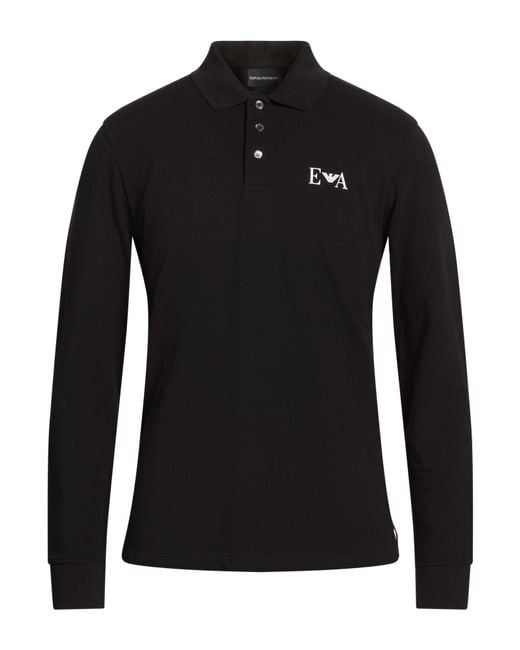 Emporio Armani Black Polo Shirts for men