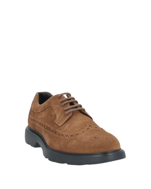 Hogan Brown Lace-Up Shoes Leather for men