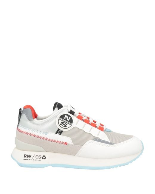 North Sails White Sneakers Textile Fibers, Leather