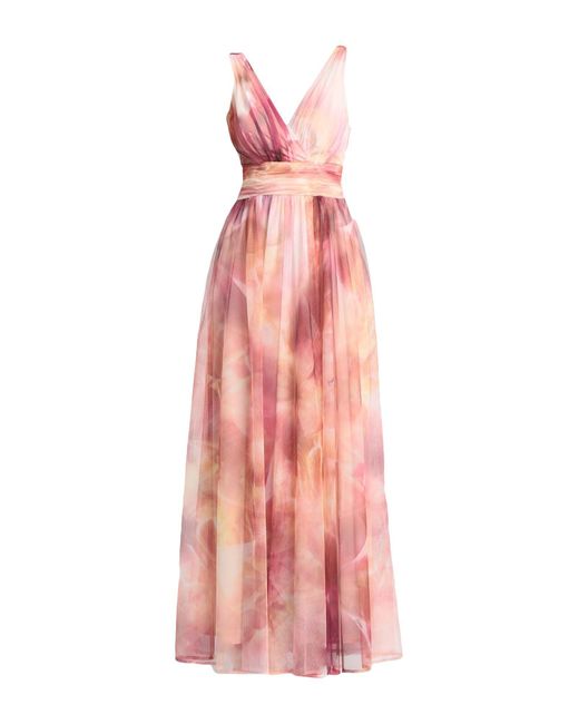 SOLOGIOIE Pink Pastel Maxi Dress Polyester