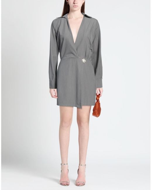 REVISE CONCEPT Gray Mini Dress Polyester, Viscose, Elastane