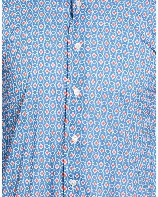 Fedeli Blue Shirt Cotton, Elastane for men