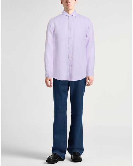 Brian Dales Purple Shirt Linen for men
