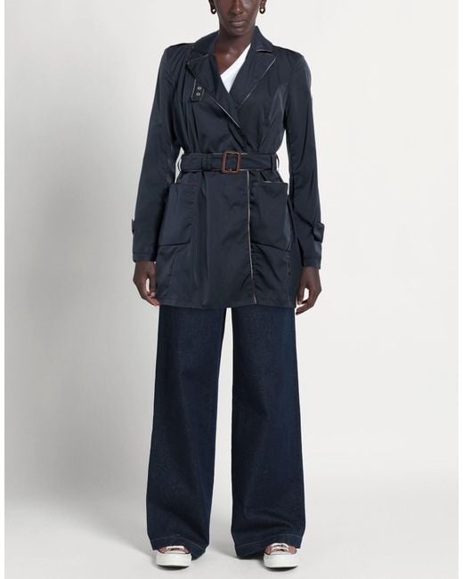 Geospirit Blue Overcoat & Trench Coat Polyester