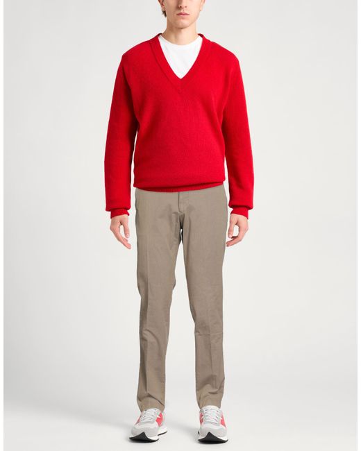 Berwich Gray Camel Pants Cotton, Elastane for men