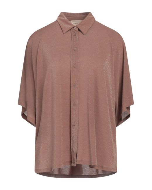 Momoní Brown Camel Shirt Viscose, Polyamide, Polyester, Elastane