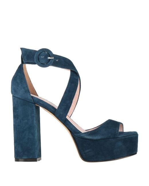 Anna F. Blue Sandals Leather