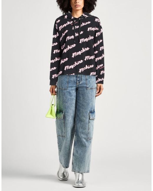 Moschino Black Sweatshirt Cotton, Elastane