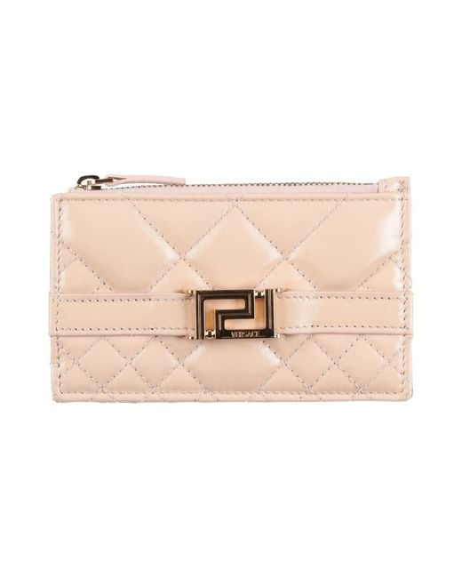 Versace Natural Quilted Leather Cardholder Wallet