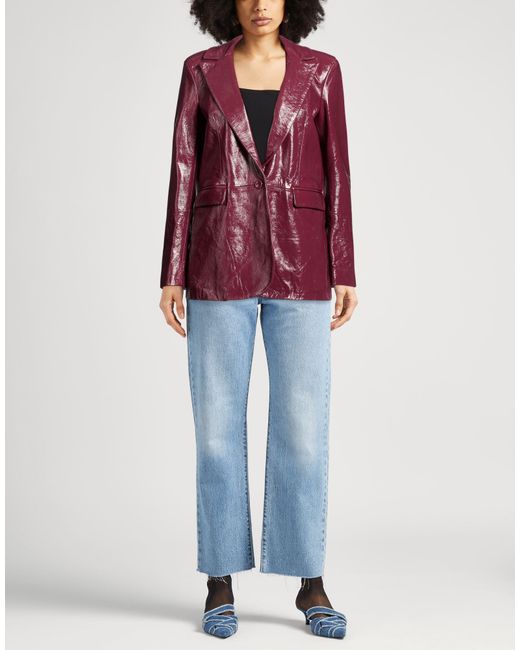 Patrizia Pepe Red Garnet Blazer Lambskin