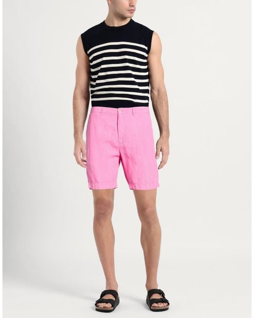 120% Lino Pink Shorts & Bermuda Shorts Linen for men