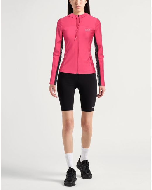 EA7 Pink Sweatshirt Polyester, Elastane