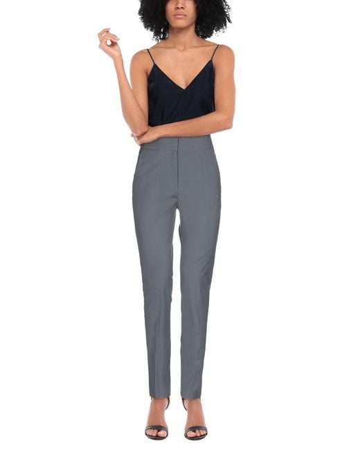 Peserico Gray Lead Pants Cotton, Elastane