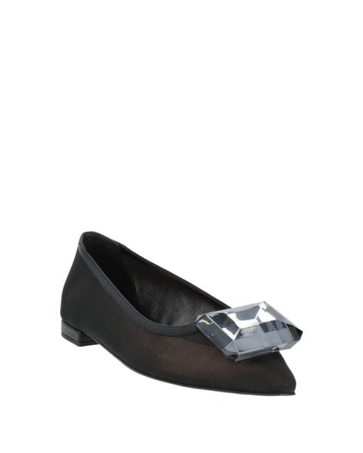 Gianvito Rossi Black Ballet Flats Textile Fibers