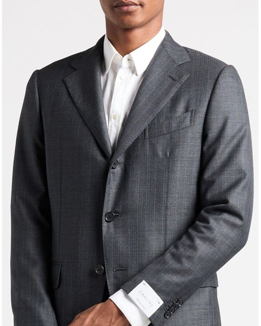 Caruso Blue Charcoal Suit Wool for men