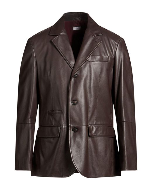 Brunello Cucinelli Brown Blazer Leather for men