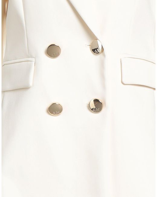 Anna Molinari White Ivory Blazer Cotton, Polyamide, Elastane