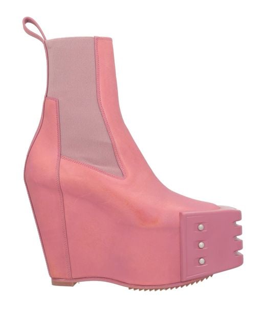 Rick Owens Pink Ankle Boots