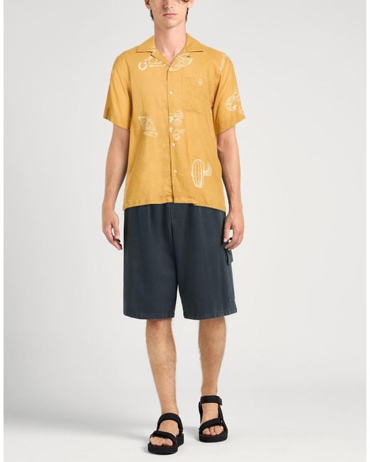 Closed Yellow Shirt Linen, Viscose for men